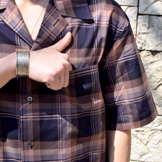 【2020】blurhms(ブラームス) / OPEN COLLAR SHIRT S/S -DARK MADRAS- #BHS-20SS018CP(8)