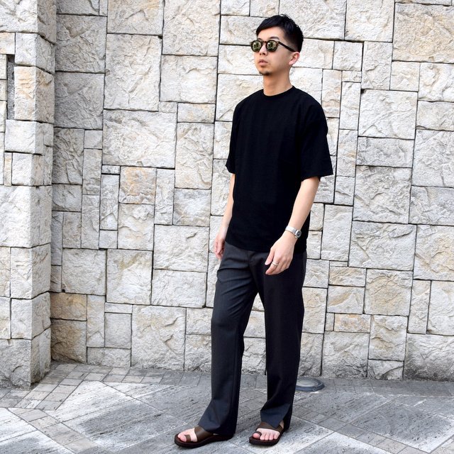 【2020】AURALEE(オーラリー)/ HARD TWIST AMUNZEN DOUBLE CLOTH TEE -BLACK- #A20ST01KN(8)
