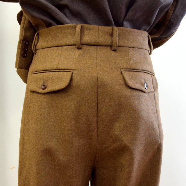 【2020】FRANK LEDER(フランクリーダー)/ LIGHT WEIGHT LODEN WOOL 2TUCK TROUSERS -BROWN- #0723028(8)