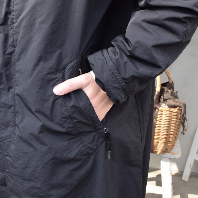 SCYE BASICS(サイベーシック)/ PE/NY 高密度タフタ製品染めバルマカーンコート -BLACK- #5120-73500(8)