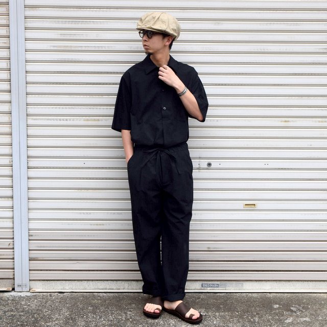 FRANK LEDER(フランクリーダー)/TRIPLE WASHED THIN COTTON S/S SMOCK ‐BLACK- 0917095-99(8)
