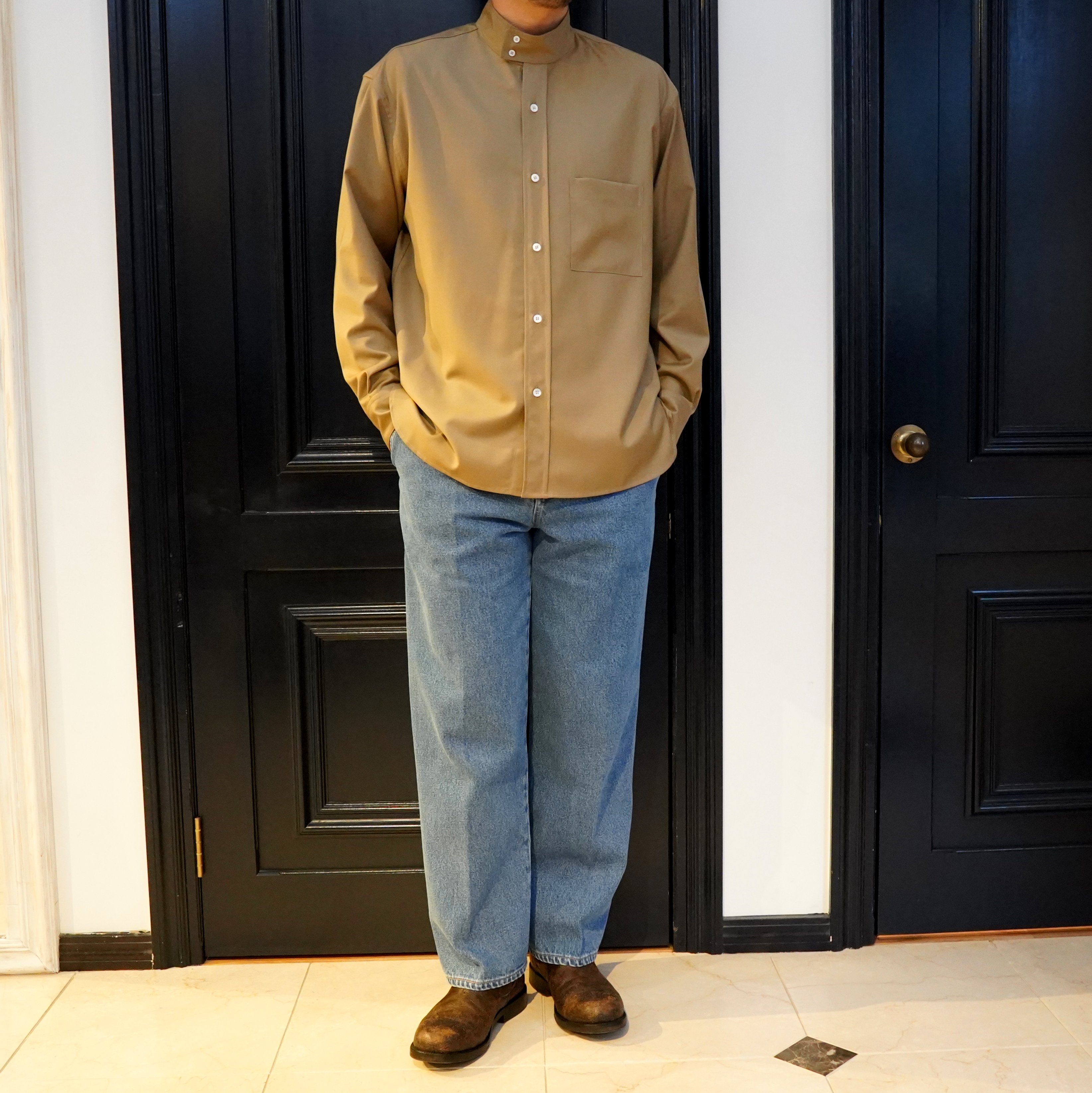 Cristaseya(クリスタセヤ)/ Pleated trousers -Bleached indigo- #03ED-K(8)