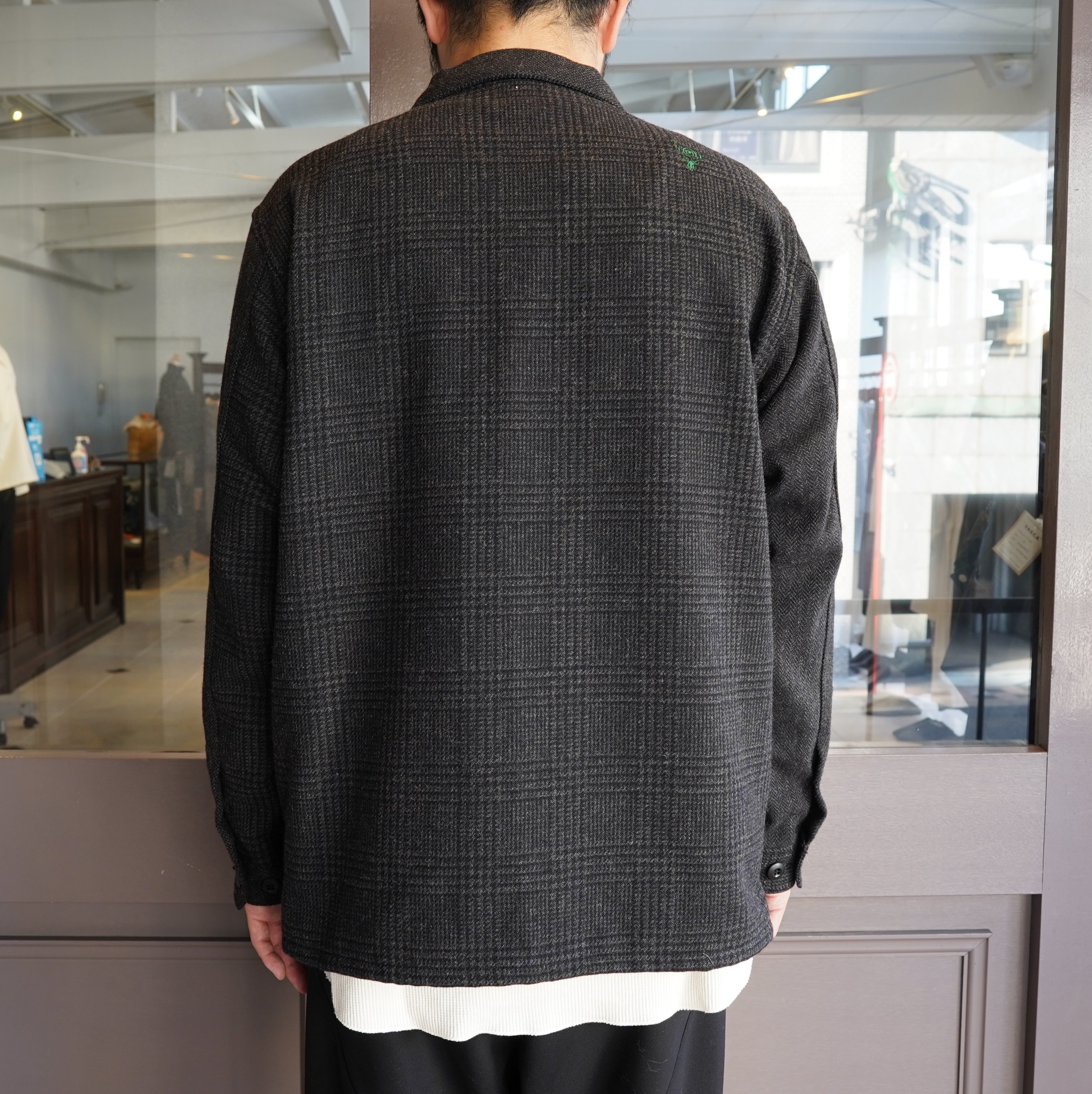 South2 West8(サウスツーウエストエイト)/Smokey Shirt TWEED/CRAZY PATTERN -CHARCOAL- #JO792(8)