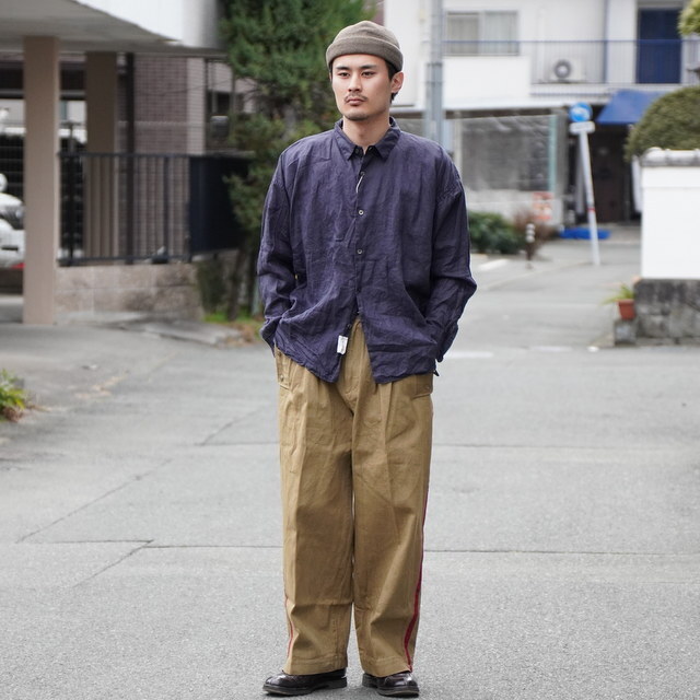 【25ss】Gurank(グランク)/linen shirts -WHT & NVY - #723-25A10L(8)