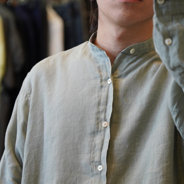 【25SS】MAATEE&SONS(マーティーアンドサンズ)/ ドS LINEN PULLOVER シャツ -SUMI,TAKESUMI- #MT5103-0618(8)