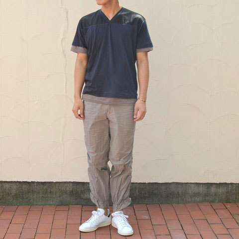 【40% off sale】kolor (カラー) ソフト天竺メッシュコンビTシャツ -(B)スミクロ-(9)