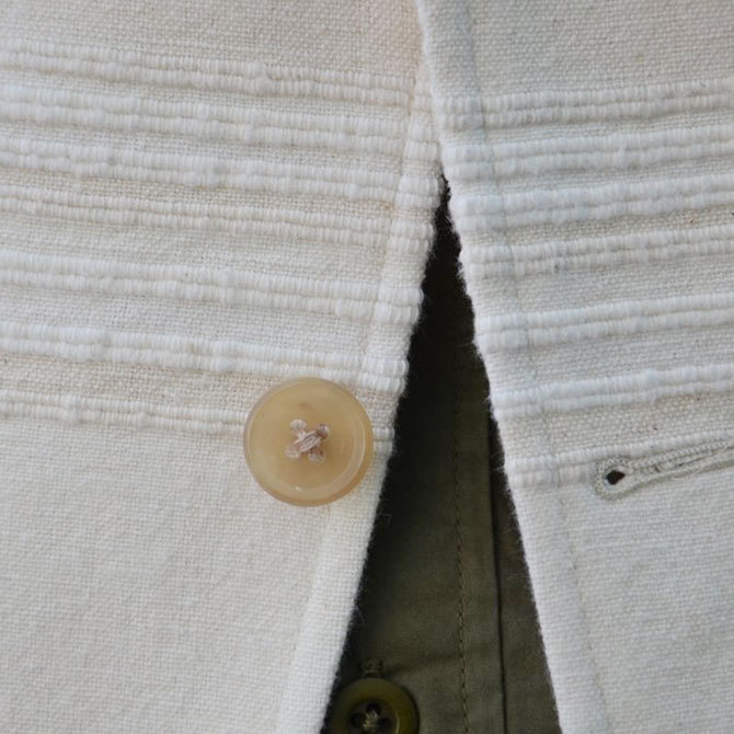KENNETH FIELD (PlXtB[h) 50S LINCON INDIA CLOTH JACKET-OFF WHITE-(9)