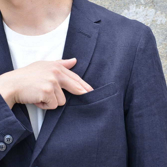 OLDMAN'S TAILOR(オールドマンズテーラ) 2Bリネンジャケット -NAVY-(9)