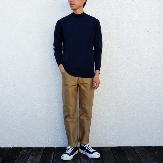 JOHN SMEDLEY(ジョン・スメドレー)/ HARCOURT PULLOVER MOCK TURTLE LS -MIDNIGHT- #harcourt(9)