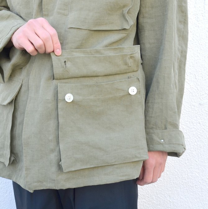 AURALEE(オーラリー)/ WASHED LINEN BIG FATIGUE JACKET -OLIVE GREEN- #A7SJ01LP(9)