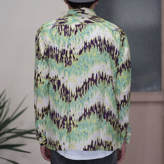 【30% off sale】【2017 SS】7 × 7 / seven by seven ( セブン バイ セブン ) PSYCHEDELIC SHIRT L/S - GREEN - #SS2017-7x7PDL(9)