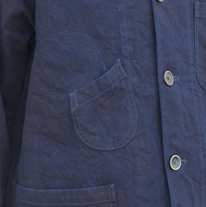 chimala(チマラ)/10OZ INDIGO X BLACK WEFT DENIM RAILROAD JACKET(UNISEX) -INDIGO- CS23-JT19(9)