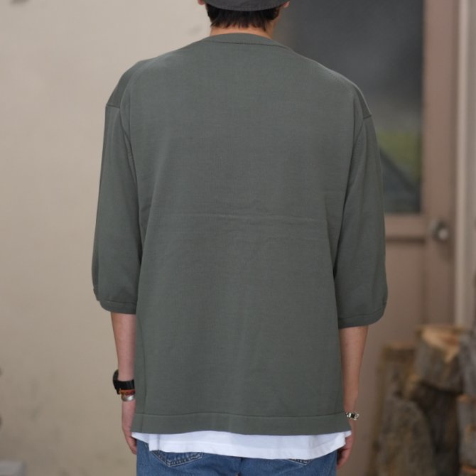 y2018 SSzcrepuscule(NvXL[) POCKET KNIT TEE 3/4   -Green- #1801-006(9)
