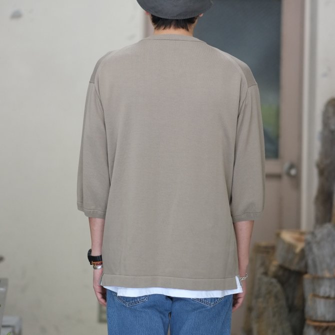 【2018 SS】crepuscule(クレプスキュール) POCKET KNIT TEE 3/4 -Gray Beige- #1801-006(9)