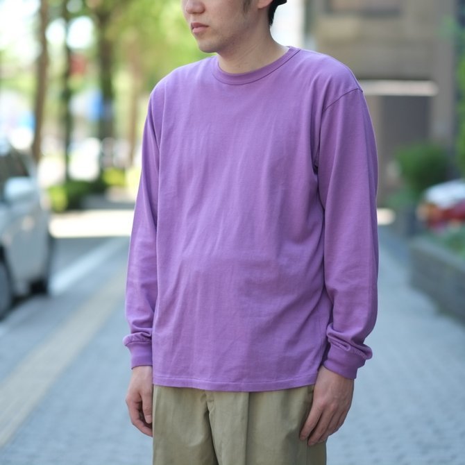 【2018 SS】AURALEE(オーラリー)/ SOFT CORD L/S TEE -PURPLE- #A8SP01MT(9)