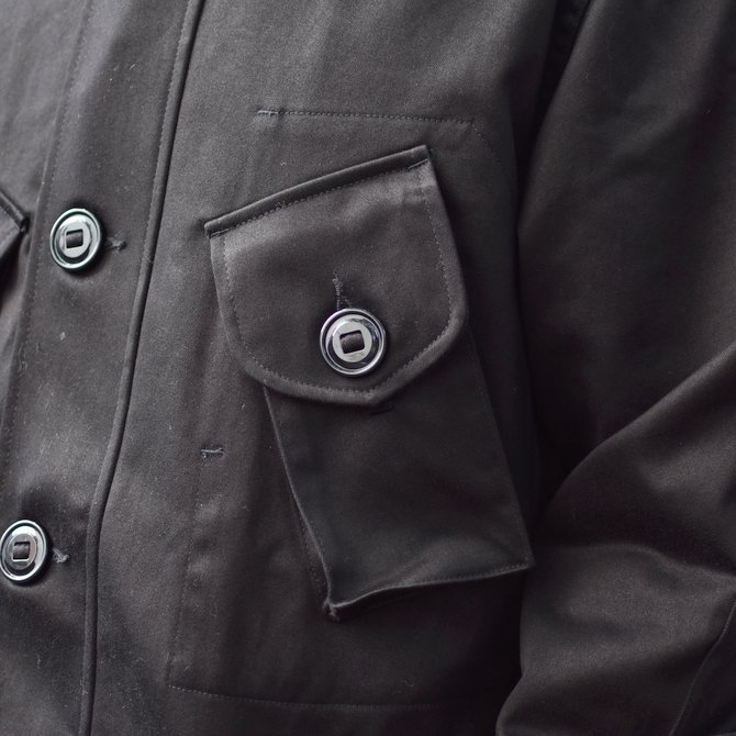 【30% OFF SALE】 MONITALY(モニタリー)/ MILITARY HALF COAT TYPE-B -VANCLOTH SATEEN BLACK- #M24003(9)