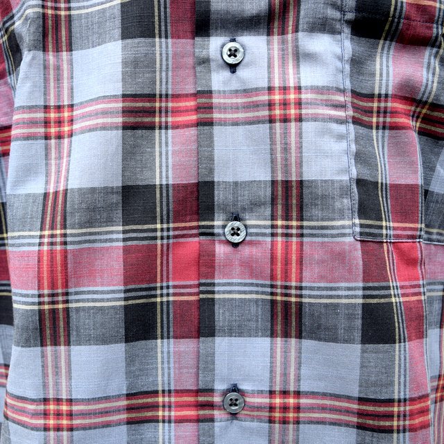 INDIVIDUALIZED SHIRTS(CfBrWACYhVc)/ Linen Camp Collar Shirt S/S (AthleticFit) -GRAY CHECK-#IS1911200(9)