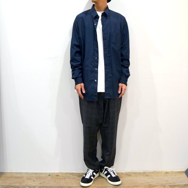 【19 AW】Graphpaper(グラフペーパー) THOMAS MASON L/S B.D BOX SHIRT -B NAVY- #GM193-50060B(9)