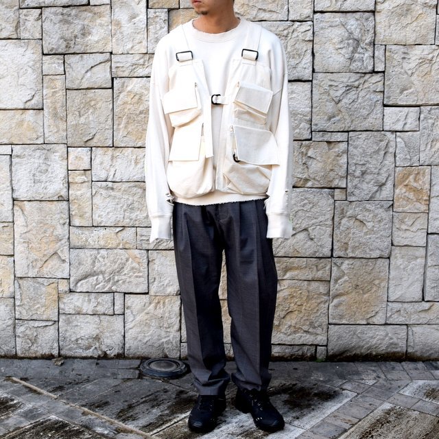 【2020 SS】stein(シュタイン)/ DOUBLE PATTERN REBUILD SWEAT LS -OFF WHITE- #ST136-WH(9)