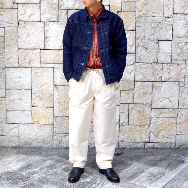 【2020 SS】FRANK LEDER(フランクリーダー) /VINTAGE BEDSHEET DRAW STRING TROUSERS -NATURAL- #0913037-80(9)