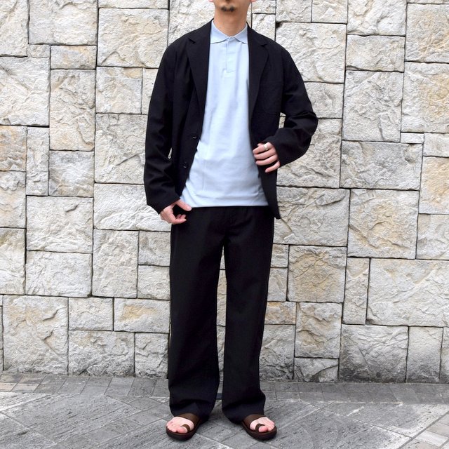 【2020 SS】AURALEE(オーラリー)/ HARD TWIST AMUNZEN DOUBLE CLOTH POLO -L.BLUE- #A20SP02KN(9)