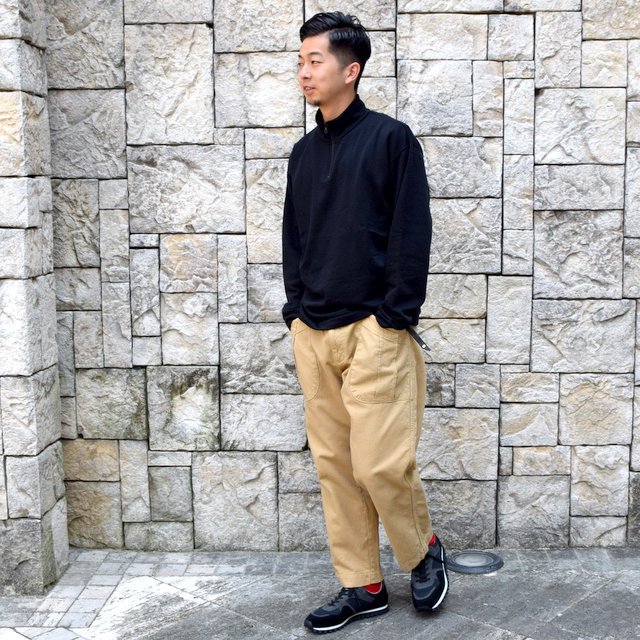 【2020】 AURALEE(オーラリー)/ ELASTIC HIGH GAUGE SWEAT HALF ZIP P/O -BLACK- #A20AP01NU(9)