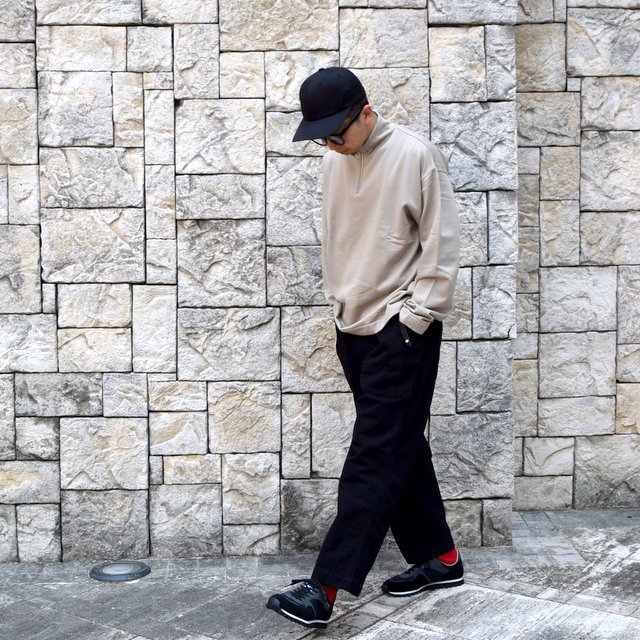 AURALEE(オーラリー)/ ELASTIC HIGH GAUGE SWEAT HALF ZIP P/O -KHAKI GRAY- #A20AP01NU(9)