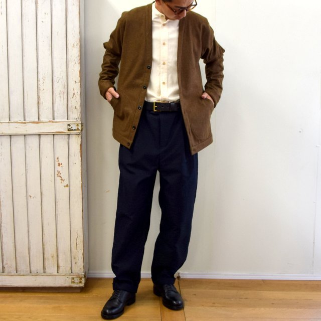 【2020】FRANK LEDER(フランクリーダー)/ LIGHT WEIGHT LODEN WOOL CARDIGAN -BROWN- #0127018(9)