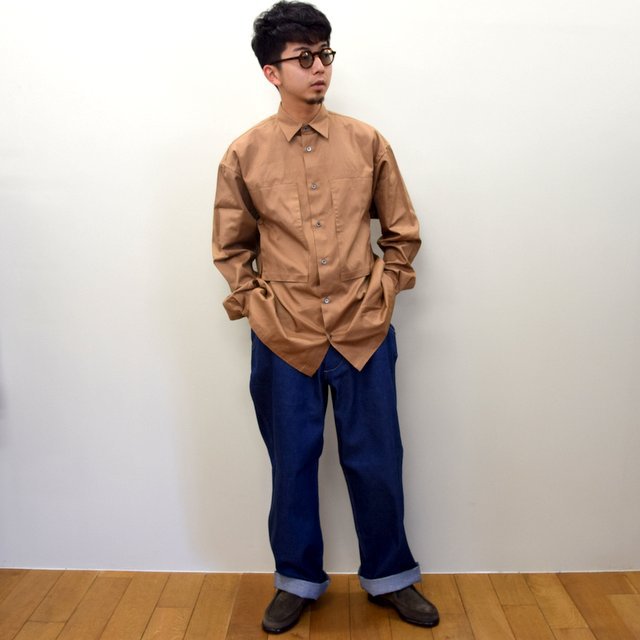 E. TAUTZ(イートウツ)/ LINEMAN SHIRT -BROWN- #6311802001(9)