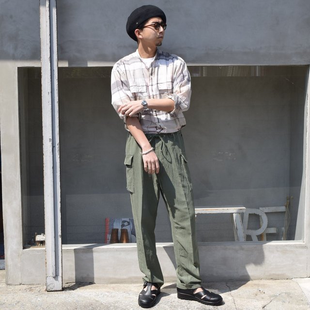 KAPTAIN SUNSHINE (キャプテンサンシャイン)/ STAND COLLAR SAFARI SHIRT -BIG PLAID- #KS21SSH12(9)