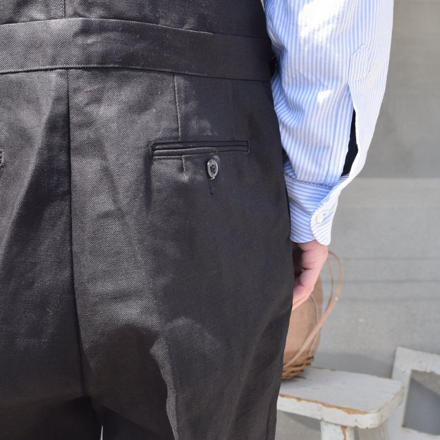 NEAT(ニート)/ COTTON LINEN OXFORD OVERALL -BLACK- #21-01LOO(9)