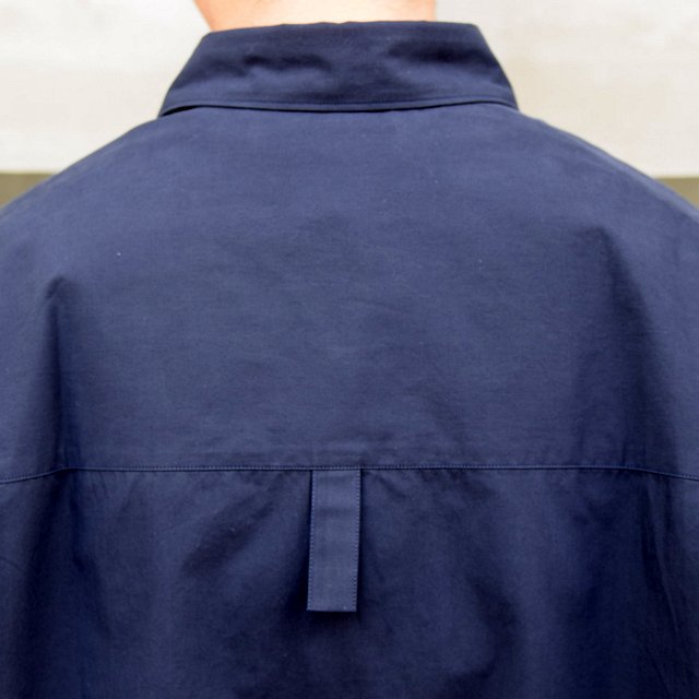 STUDIO NICHOLSON(スタジオニコルソン)/ SORONO POWDER COTTON OVERSIZED S/S SHIRTS -DARK NAVY- #SNM-567(9)