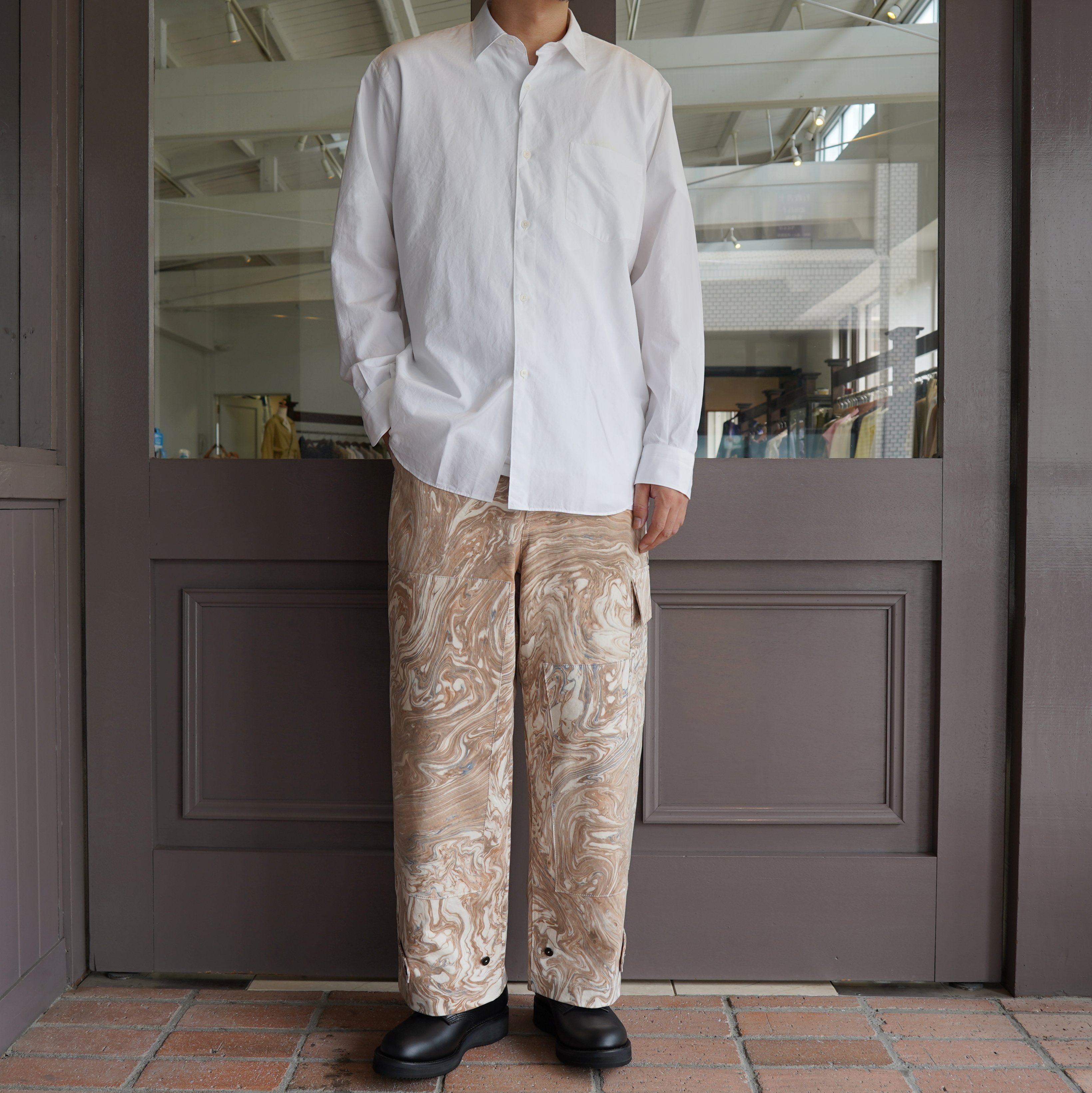 amachi.(アマチ) Double Knee Cargo Pants -Blue Beige Marble- #AY9-20(9)