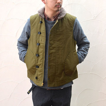 WORKERS(ワーカーズ) Padded Deck Vest -Khaki- 