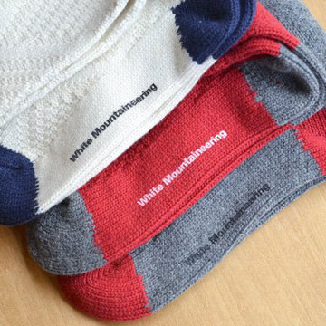 White Mountaineering(ホワイトマウンテニアリング) Cable Pattern Middle Knit Socks -3色展開-