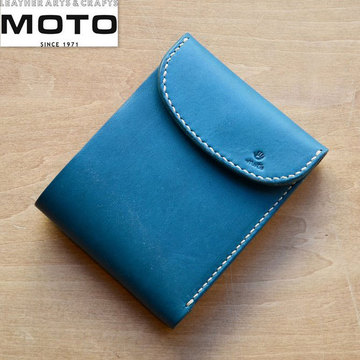 MOTO(モト) 三つ折ショートウォレット W7 -BLUE-