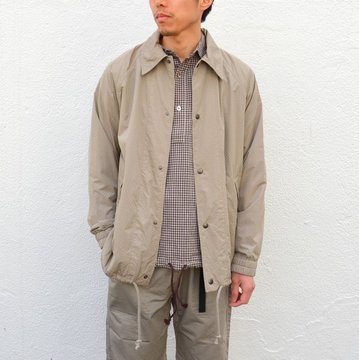 【40% off sale】ts(s) (ティーエスエス) Perforated Nylon Taffeta Cloth Coach Jacket -(32)Gray Beige- #TT36AJ02 
