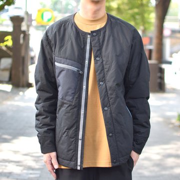 【30% OFF SALE】 White Mountaineering(ホワイトマウンテニアリング) PRIMALOFT QUILTED NO COLLAR JACKET -BLACK- #WM1873213