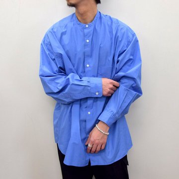 Graphpaper (グラフペーパー)/ BROAD OVERSIZED L/S BAND COLLAR SHIRT -BLUE- #GM211-50111B-GR