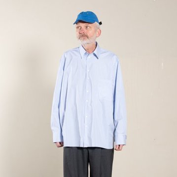 CAMIEL FORTGENS(カミエル フォートゲンス)/ big shirt raw, cotton, stripe. -blue stripe- #CF.12.04.03