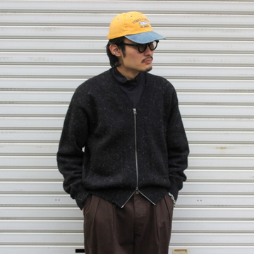 crepuscule(クレプスキュール)/ wholegarment zip cardigan -BURGUNDY&BLACK- #2203-012