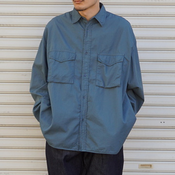 Graphpaper (グラフペーパー)/ Garment Dyed Twill Fatigue Shirt -DARK SLATE- #GM231-50141