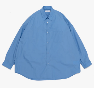【23AW】Graphpaper (グラフペーパー)/ Broad L/S Oversized Regular Collar Shirts -C.GRAY&BLUE- #GM233-50001B