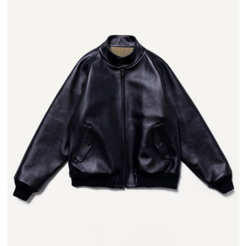 【23AW】A.PRESSE(ア プレッセ)/ Leather Harrington Jacket -BLACK- #23AAP-01-03H
