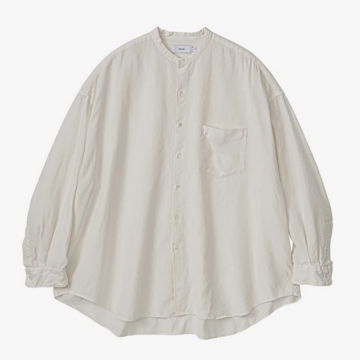 [24SS]Graphpaper (Oty[p[)/ Linen Cupro L/S Oversized Band Collar Shirts -KINARI,GRAY- #GM241-50239