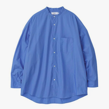 [24AW]Graphpaper (Oty[p[)/ Broad L/S Oversized Band Collar Shirts -BLUE- #GM243-50002B