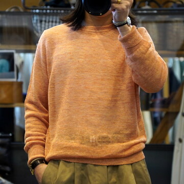 y25SSzHERILL(w)/ Linen WG Pullover -Orange,Indigo- #25-080-HL-8190-10