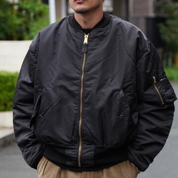 Dead Stock(fbhXgbN)/ ALPHA INDUSTRIESА 90s Concord MA-1 Flight Jacket -BLACK/ORANGE- #000031356