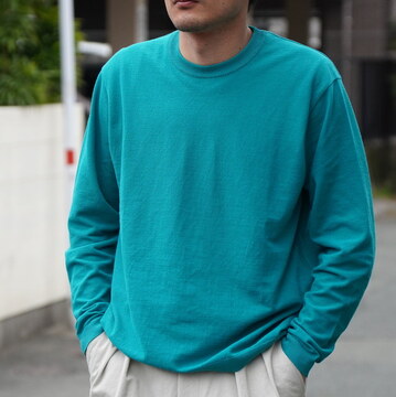 ULTERIOR(AeA) / TWISTED COTTON KNIT PULLOVER -PEACOCK GREEN,OLIVE- #ULKW23-KA201