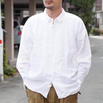 y25sszGurank(ON)/linen shirts -WHT & NVY - #723-25A10L